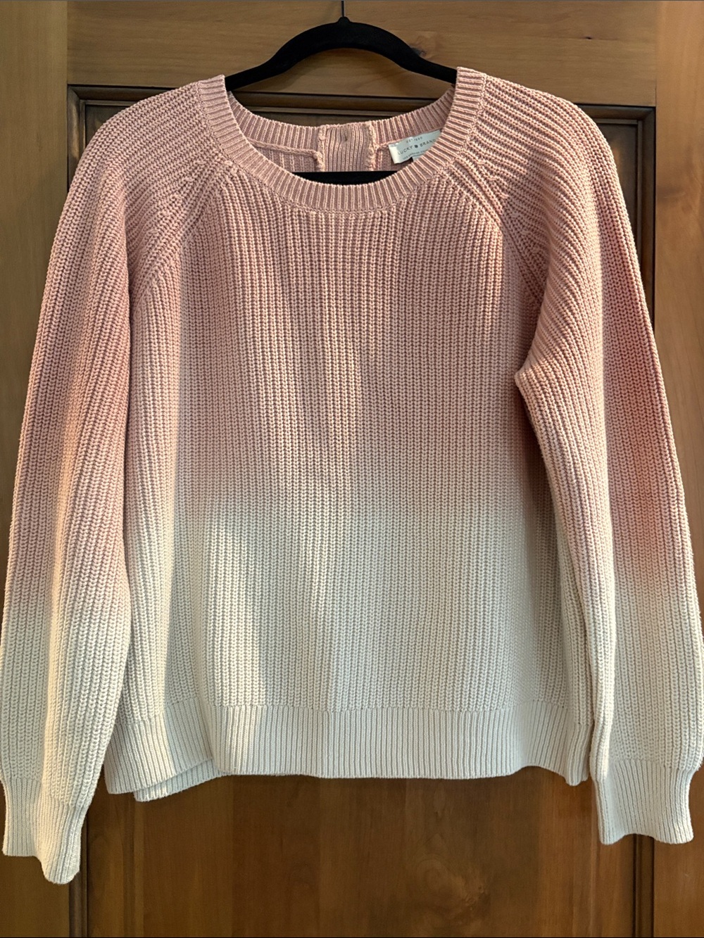 Lucky Brand Pink to Cream Ombre Crewneck Sweater